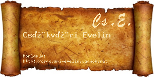 Csákvári Evelin névjegykártya